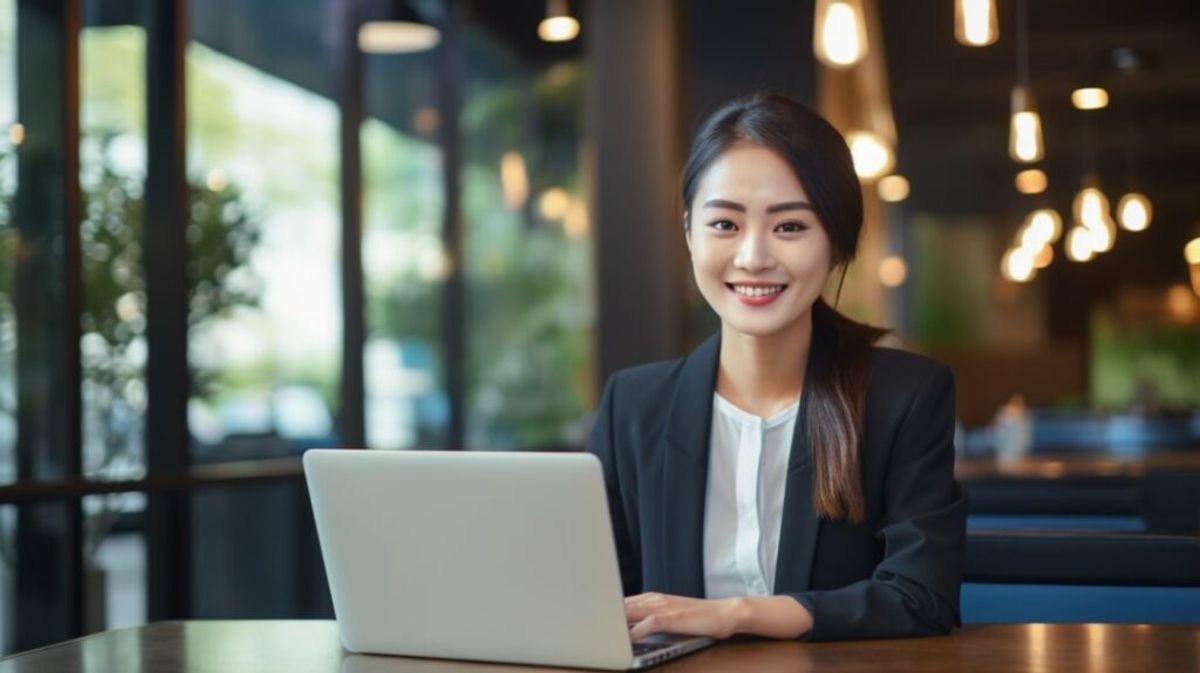 propetry manager smiling at the camera while working