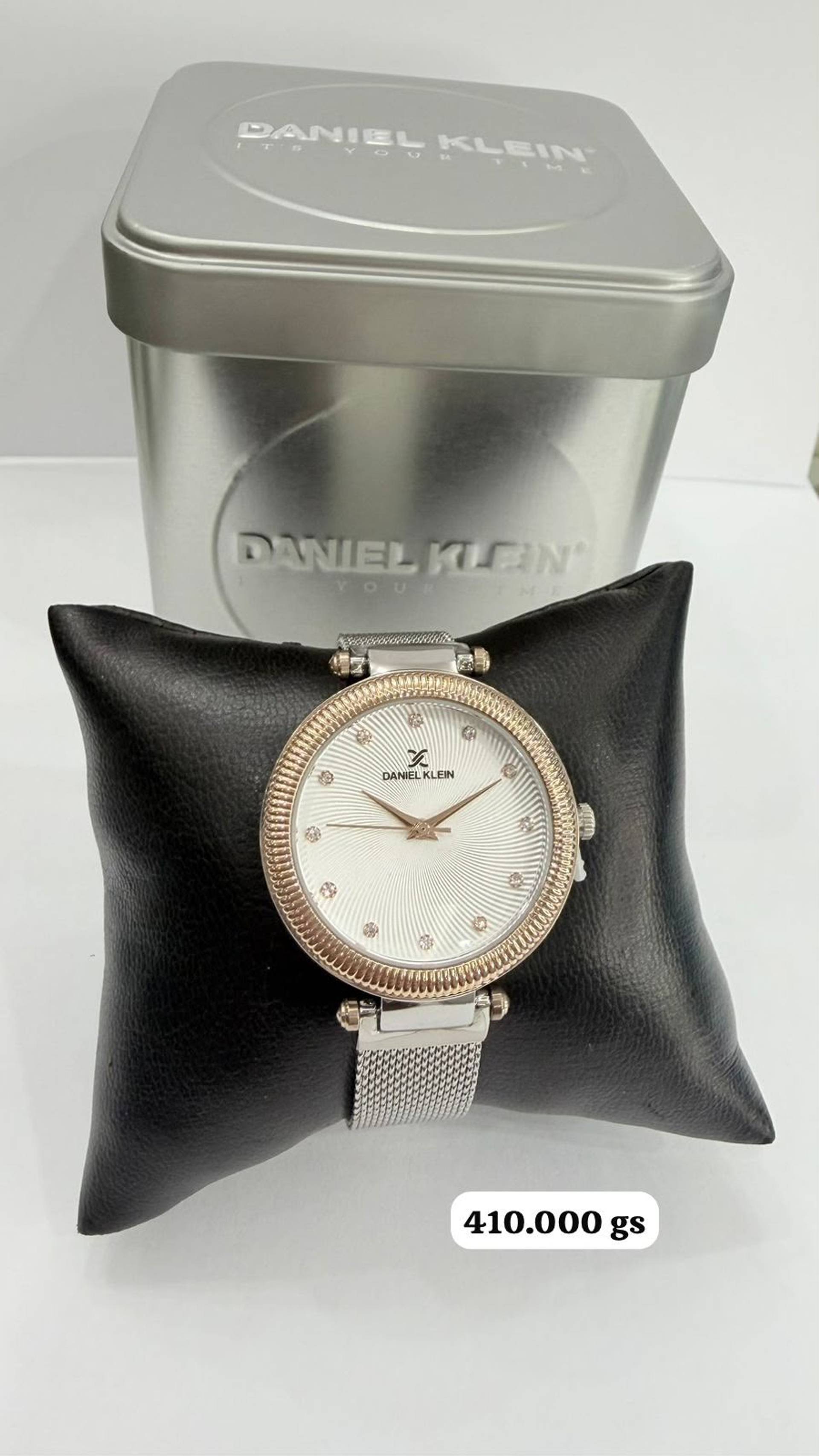 Reloj dama Daniel Klein bísel rose y malla plateada