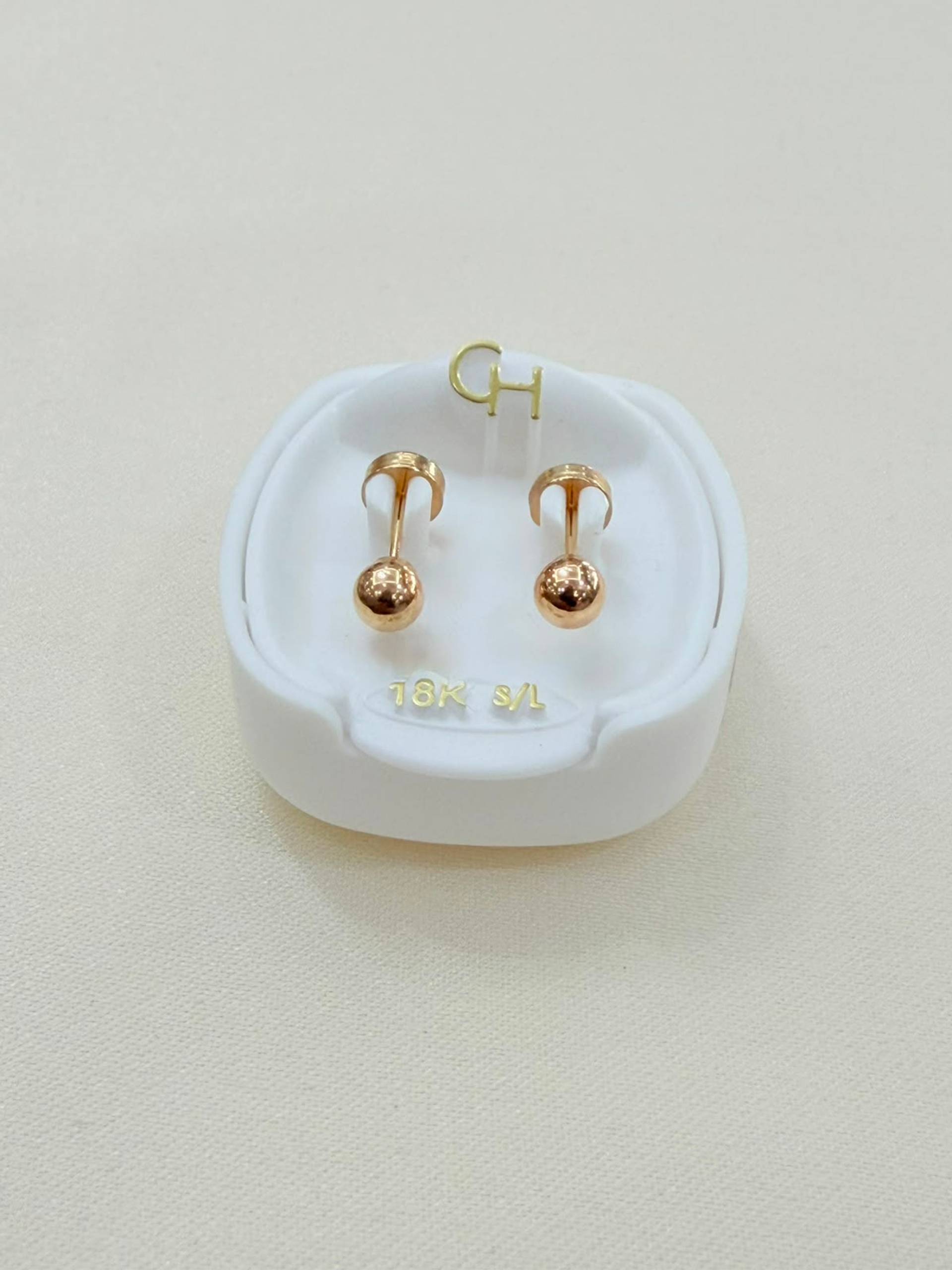 Aros abridores CH de oro 18K bolita modelo 02