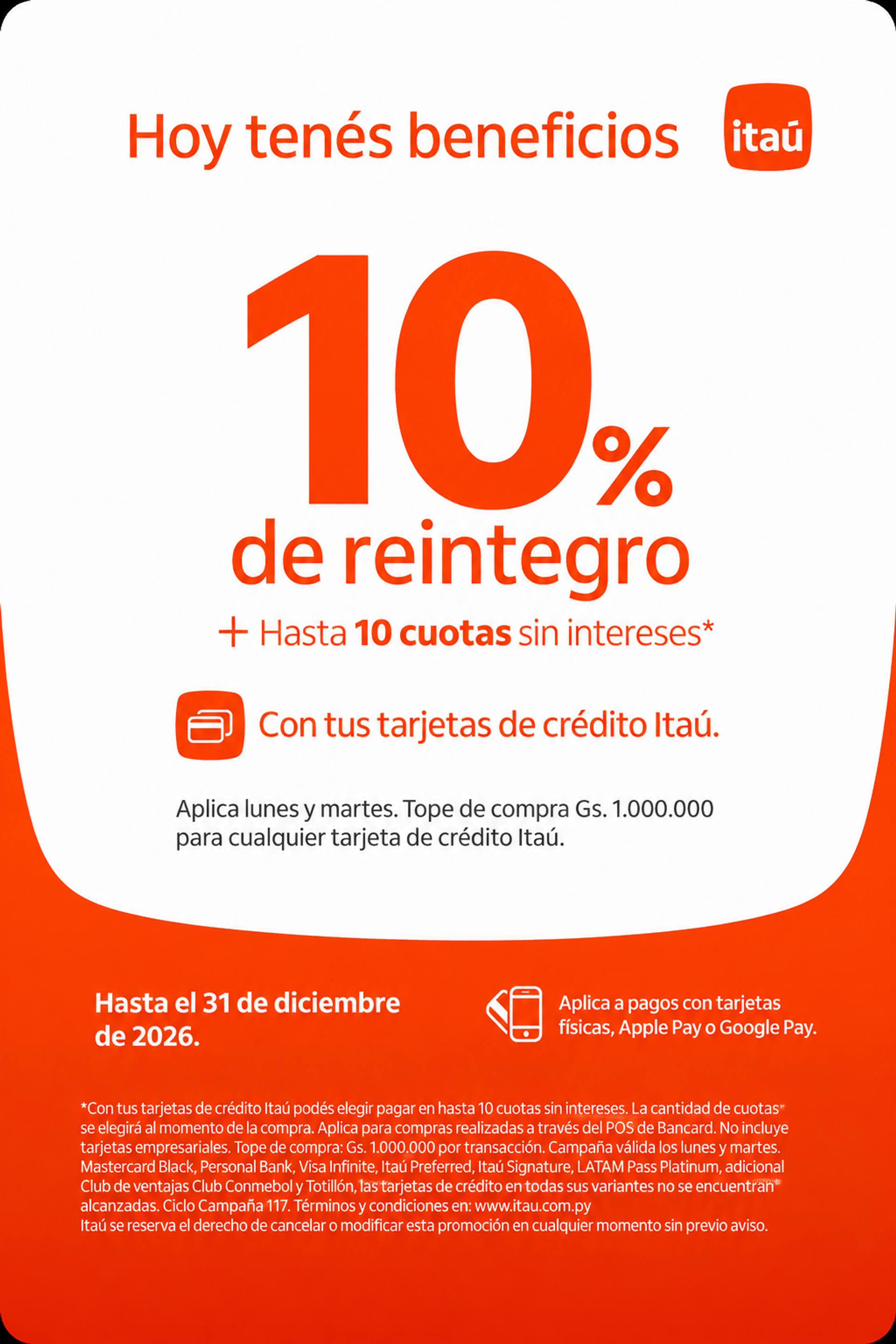 Beneficios con tarjetas Itaú