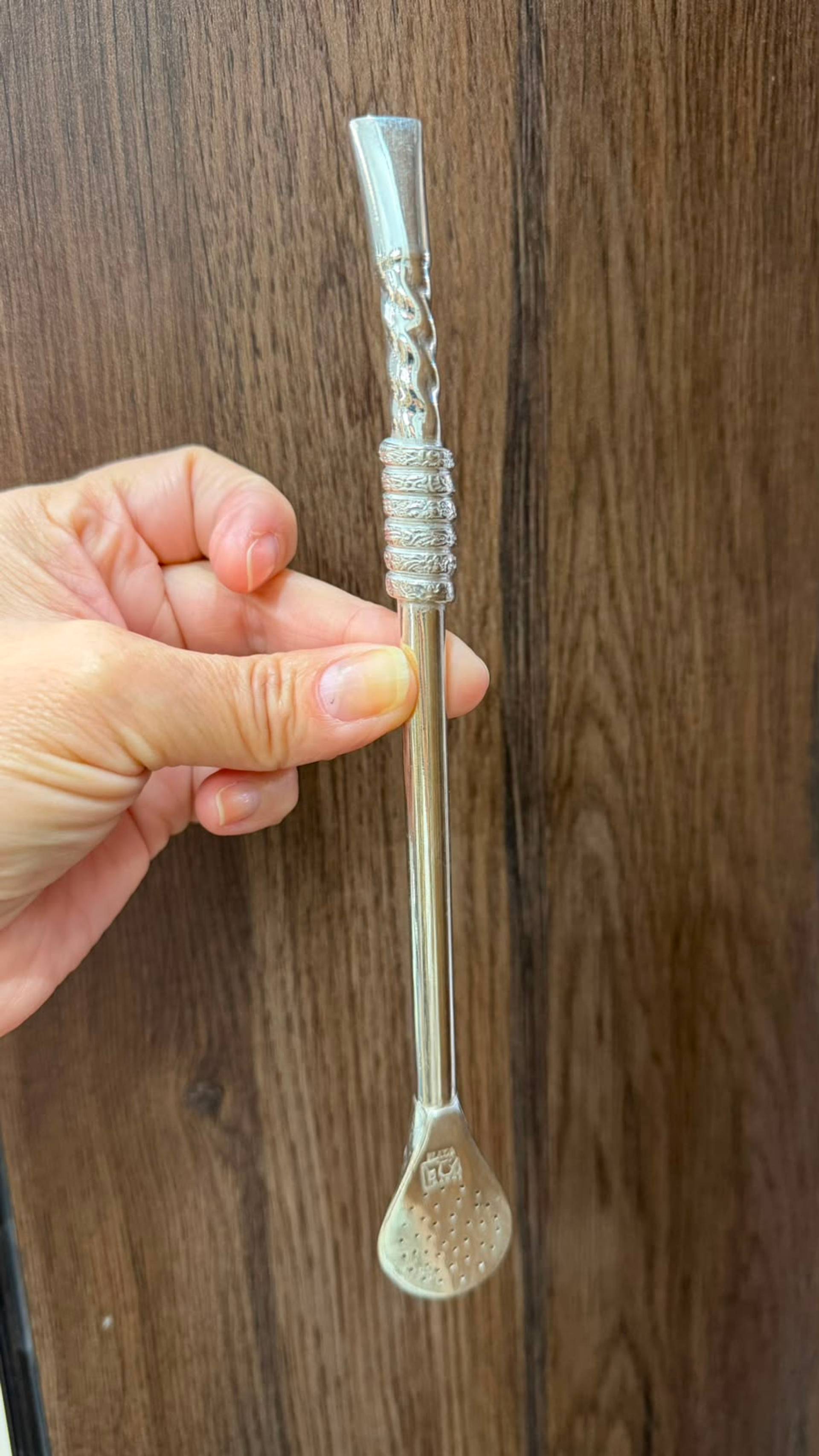 Bombilla de plata espiral