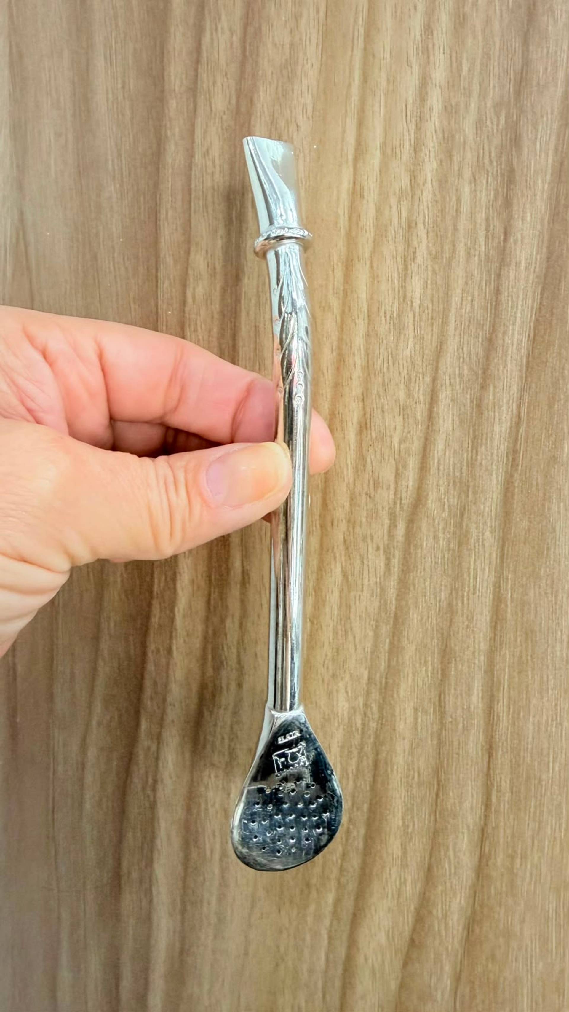 Bombilla de plata diseño artesanal