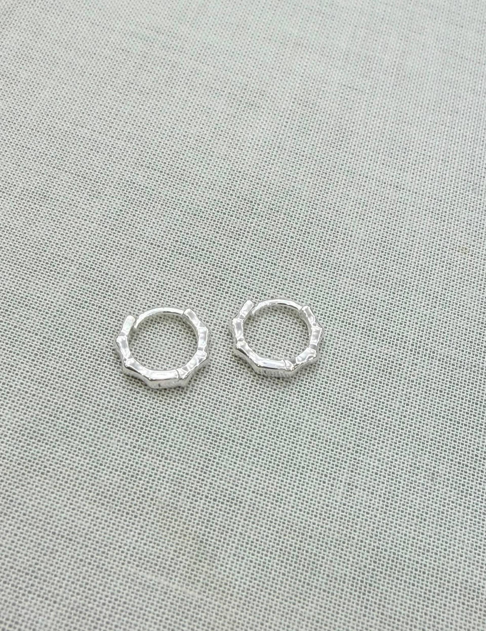 Argollas octogonales de plata 925