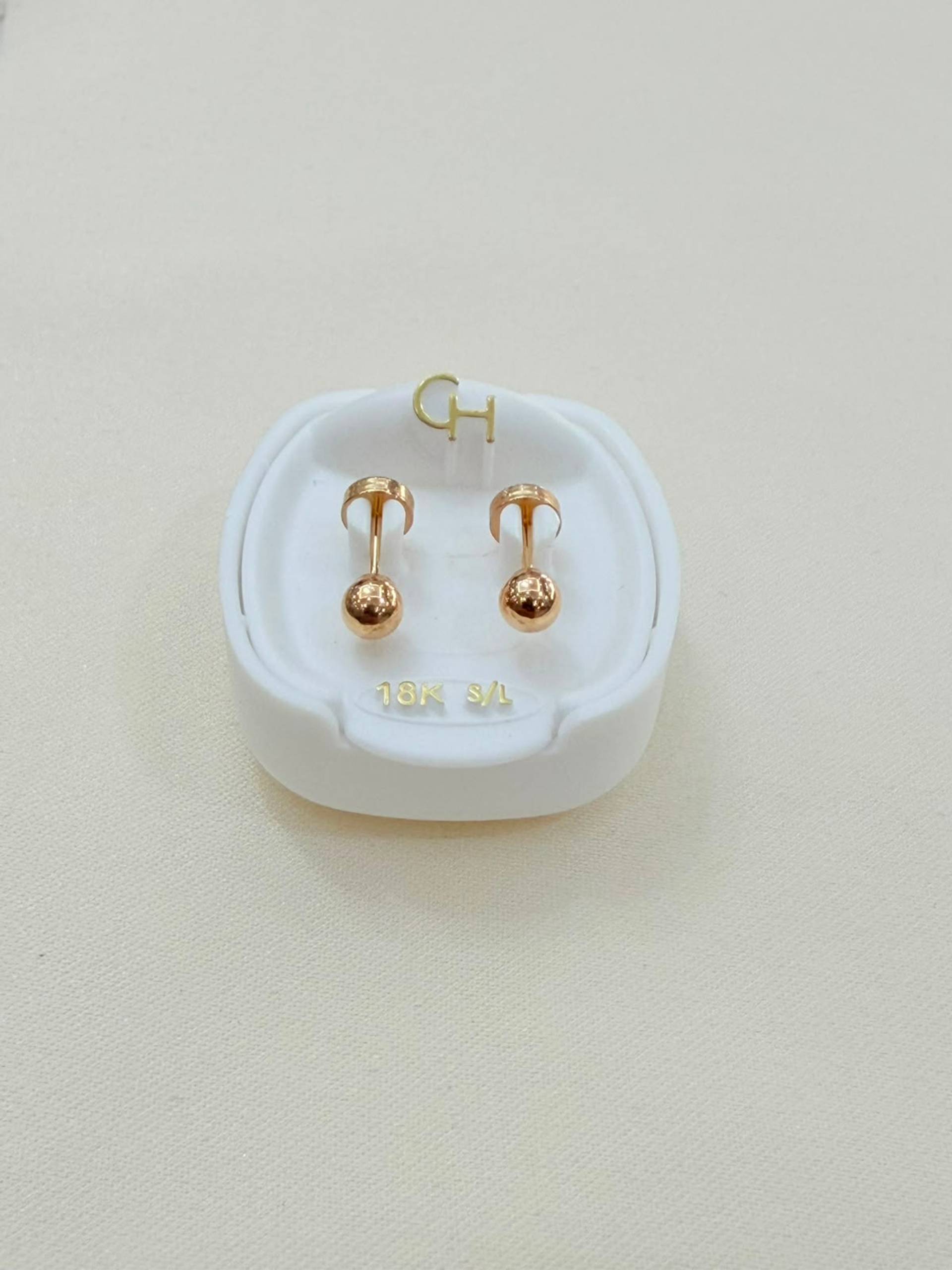 Aros abridores CH de oro 18K bolita modelo 03