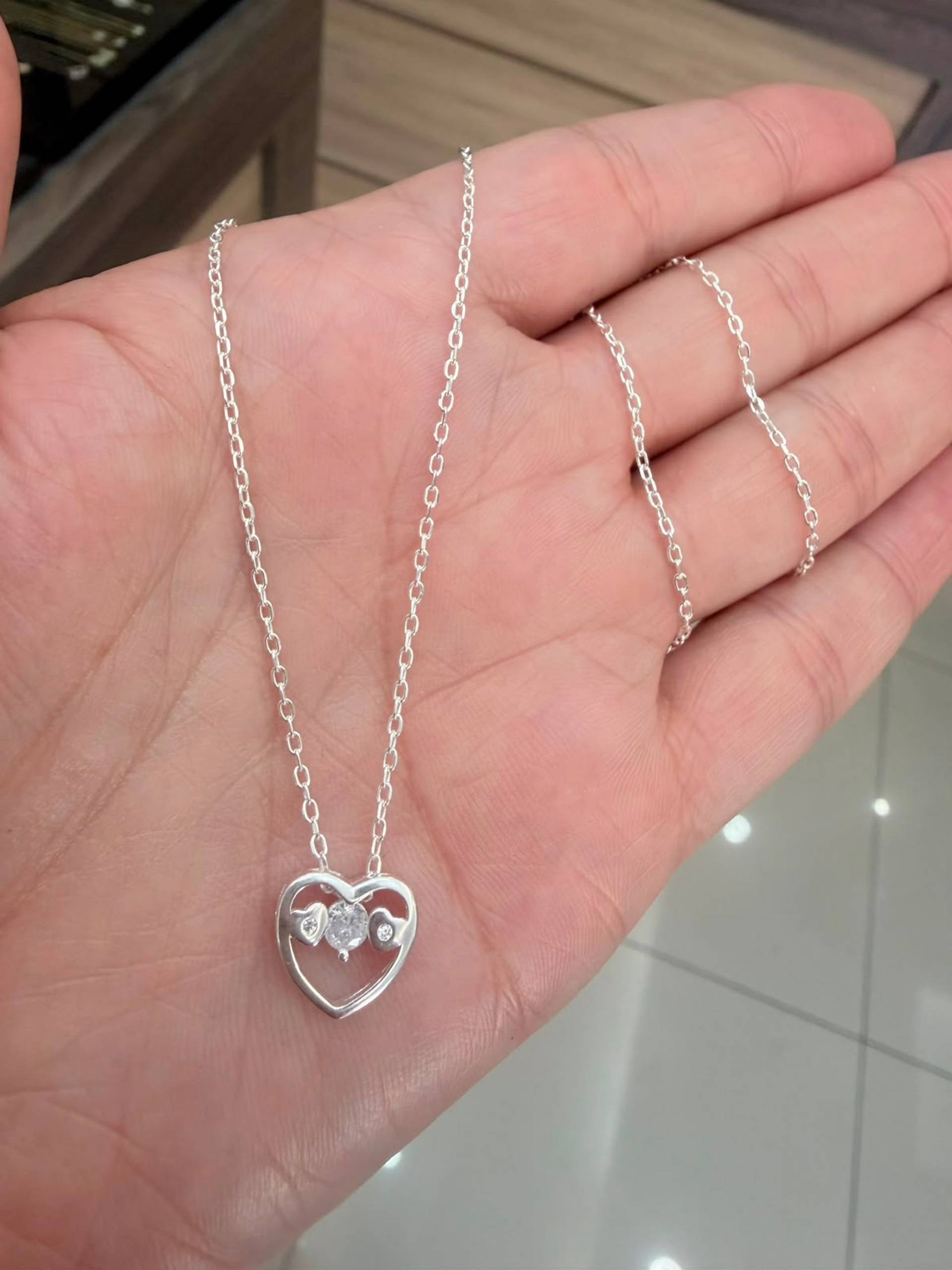 Cadena Doble Corazón Cristal