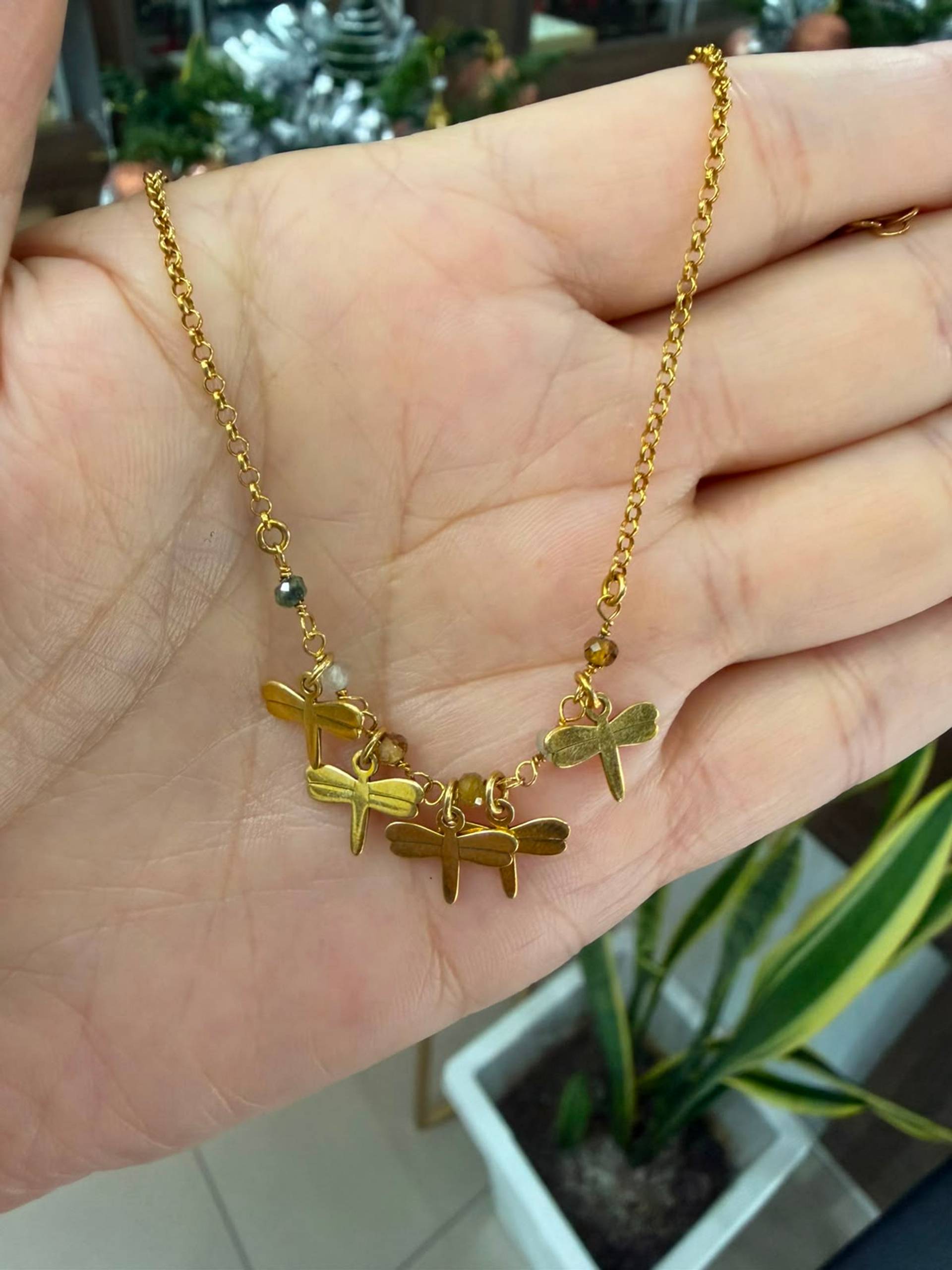 Cadena Libélulas Doradas