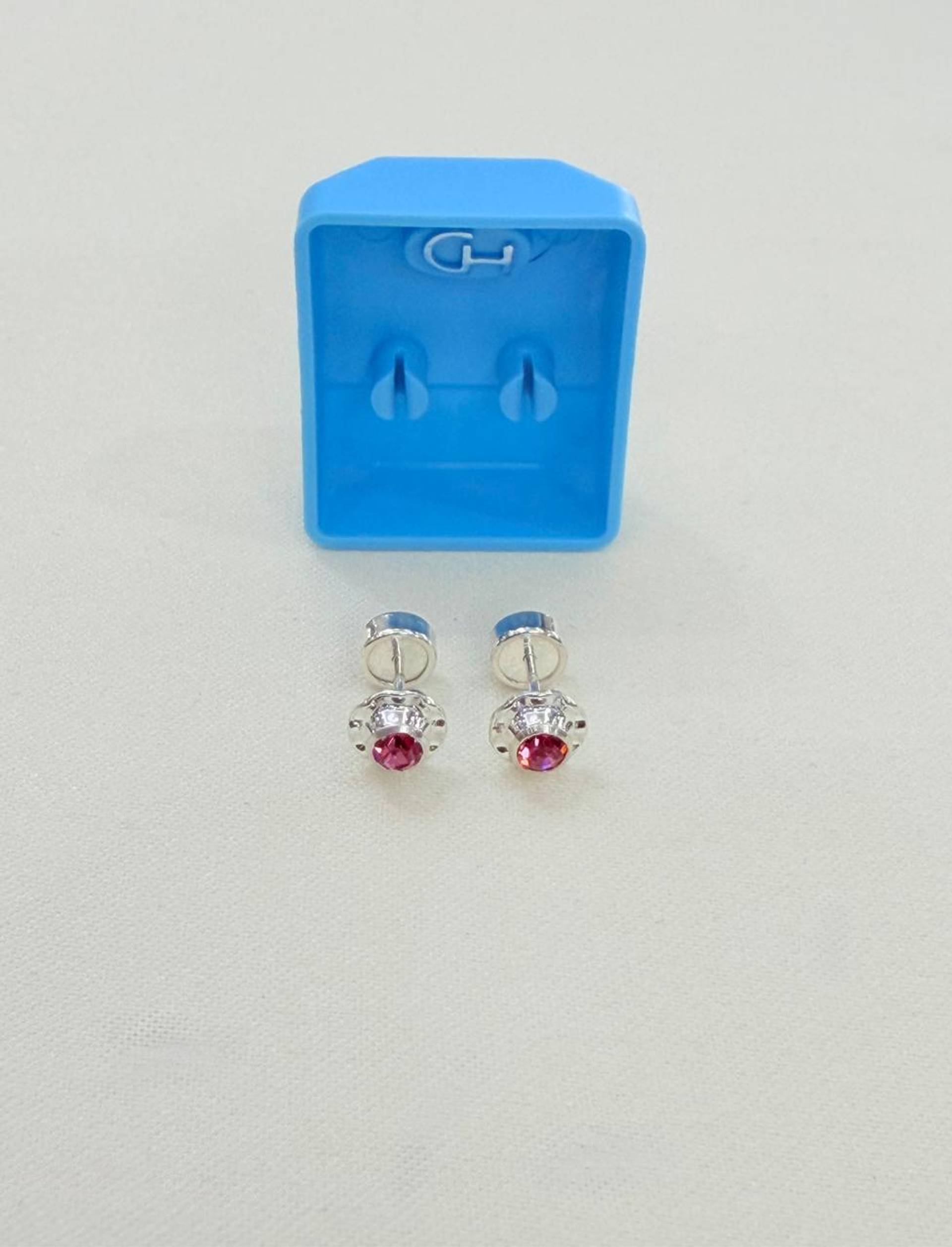 Aros abridores CH de plata 925 con circonia rosa