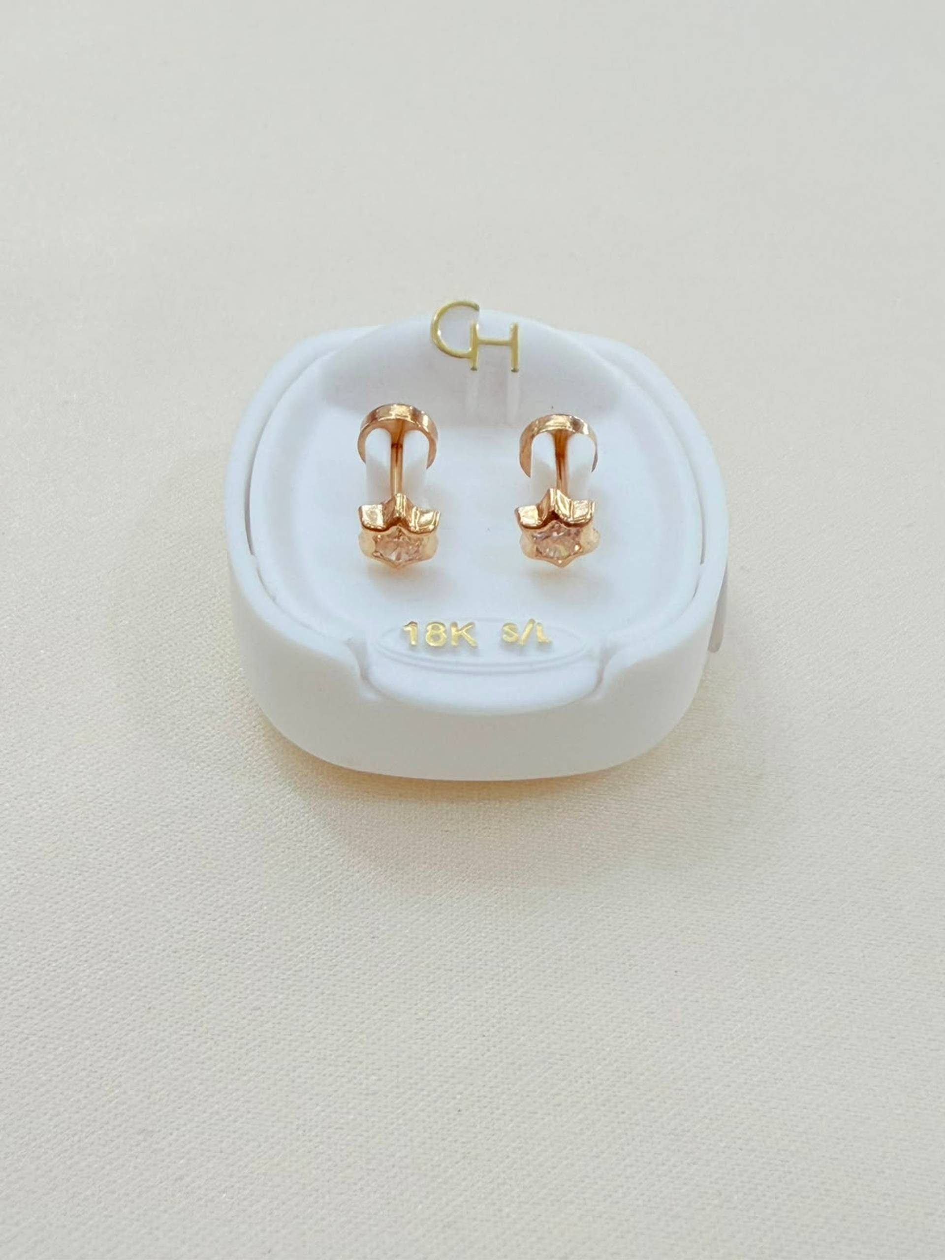 Aros abridores CH de oro 18K estrella cristal