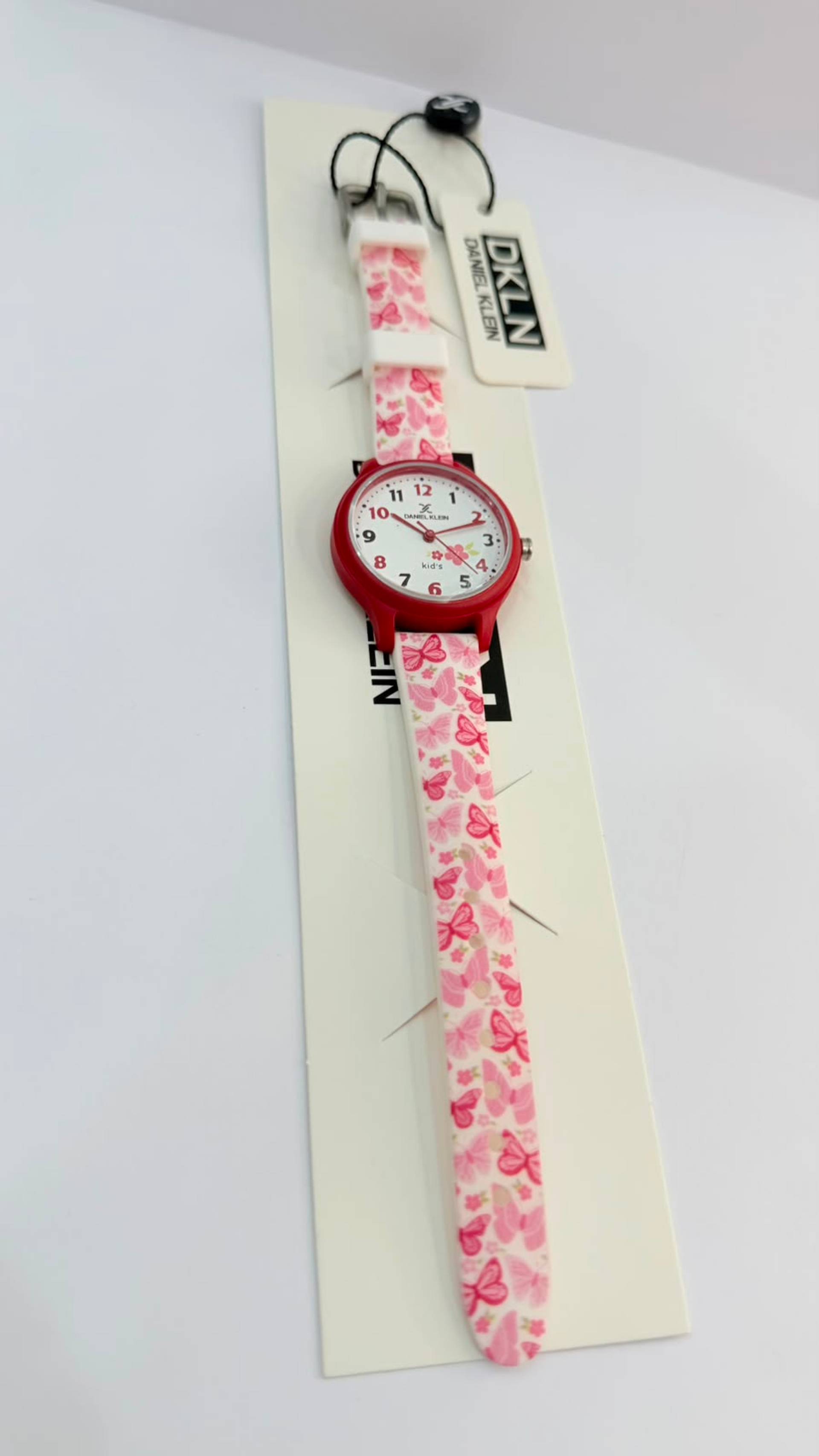 Reloj infantil floral fucsia