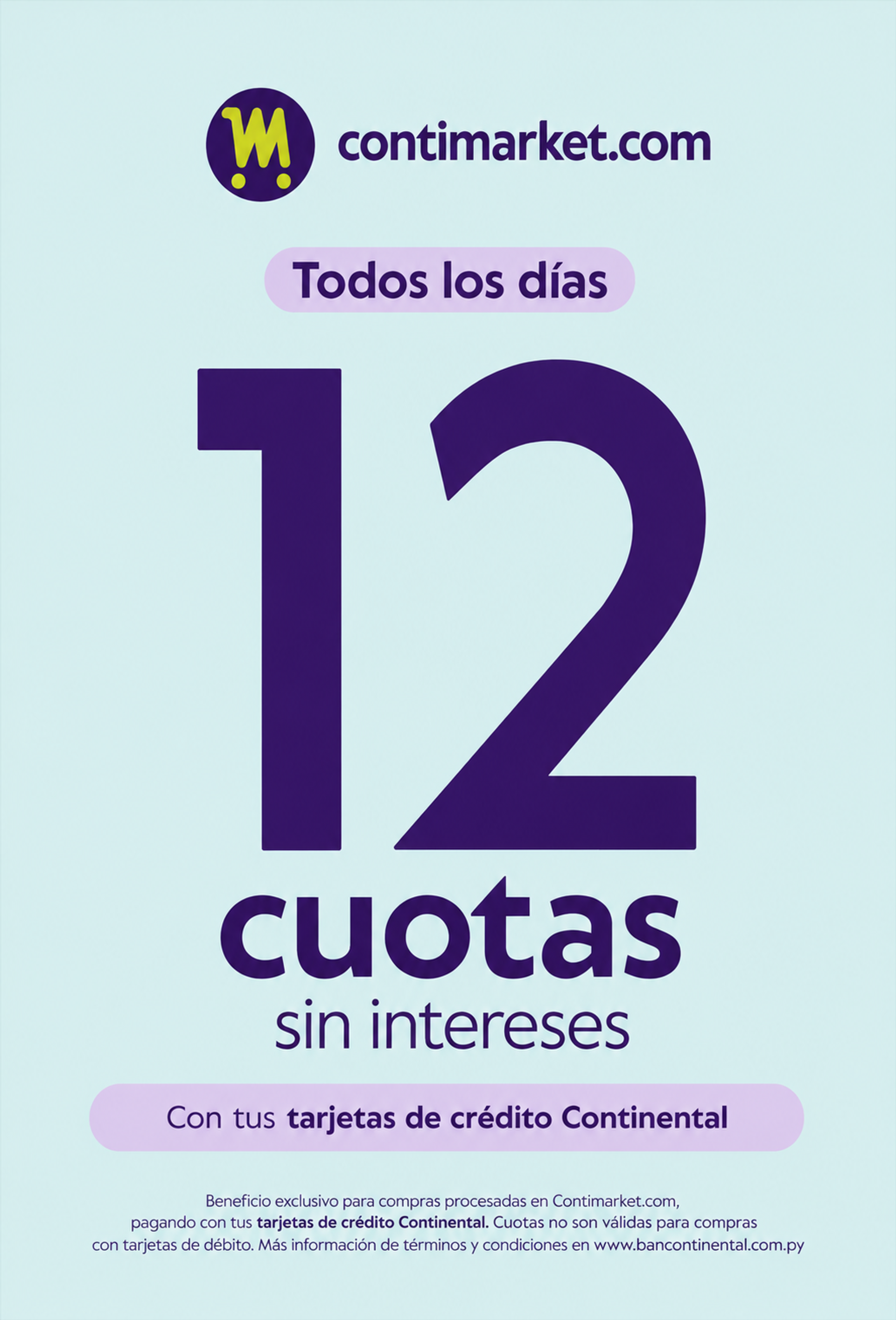 12 cuotas sin intereses con Continental
