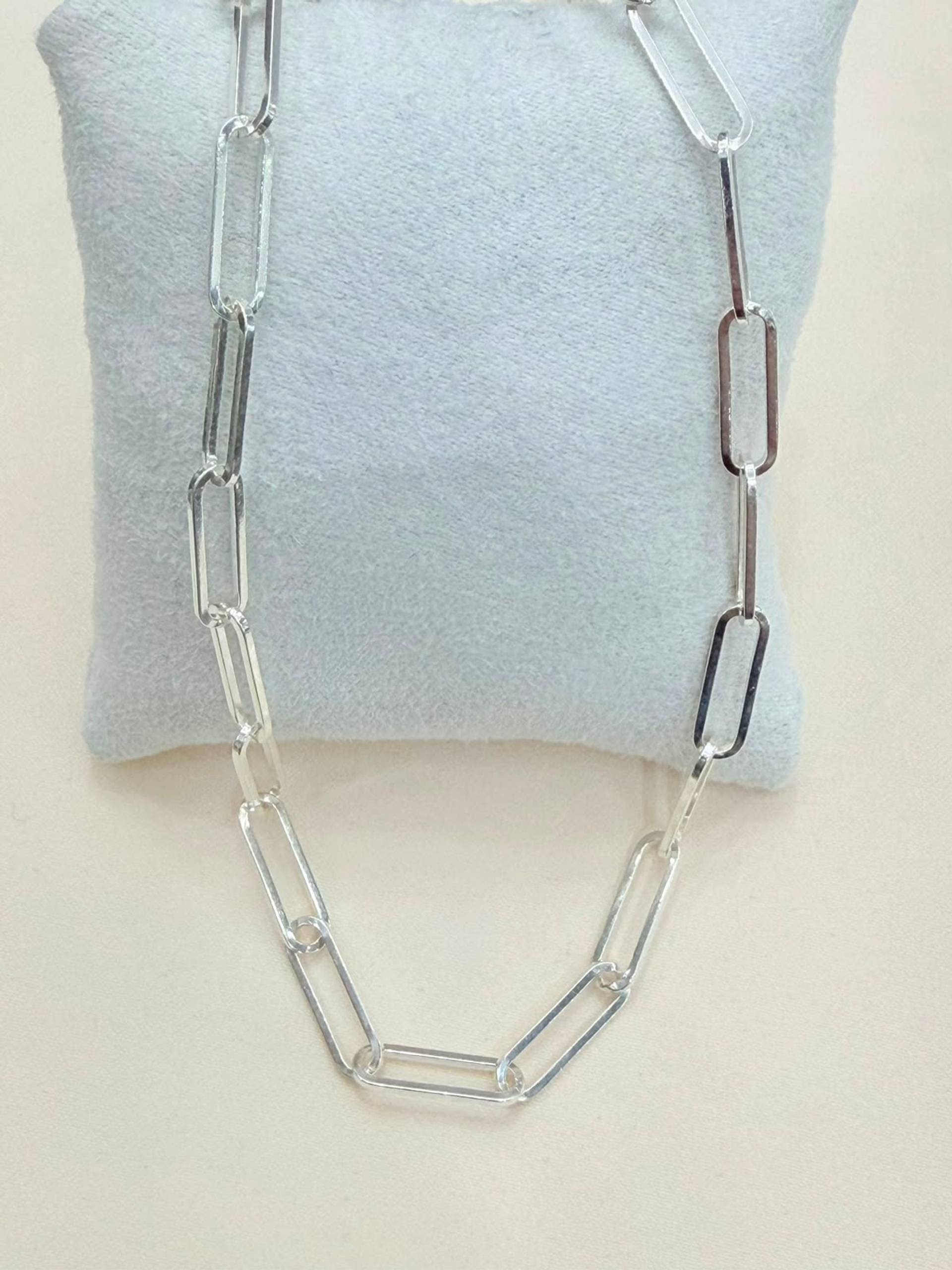 Collar Eslabones Rectangulares de plata 925