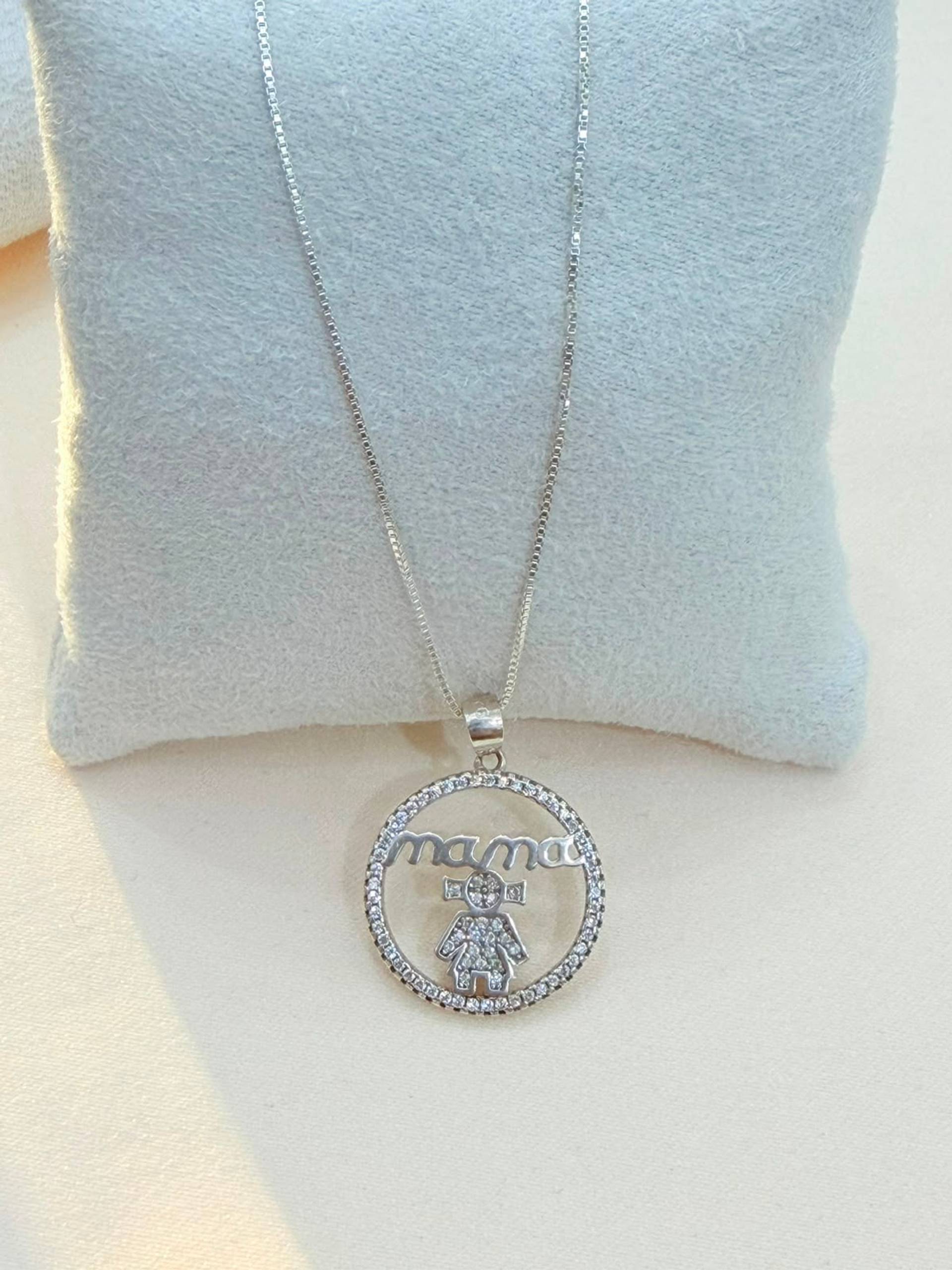 Collar Mamá y Niña Circular de plata 925