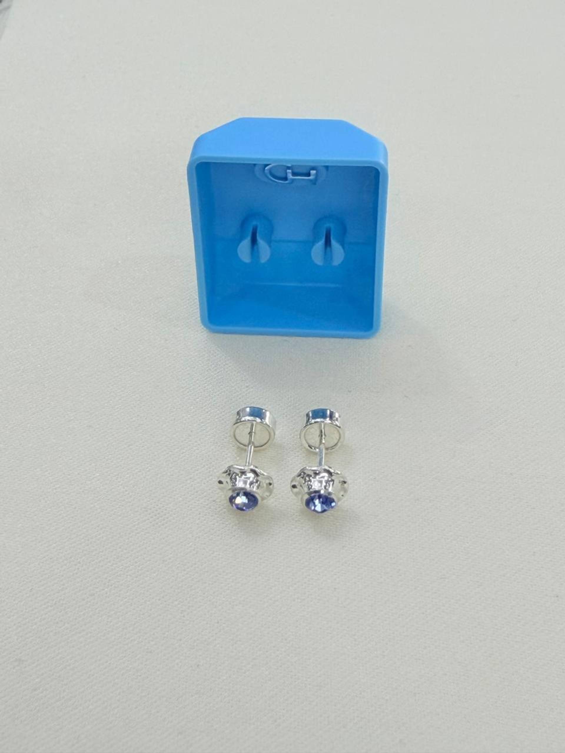 Aros abridores CH de plata 925 con circonia azul