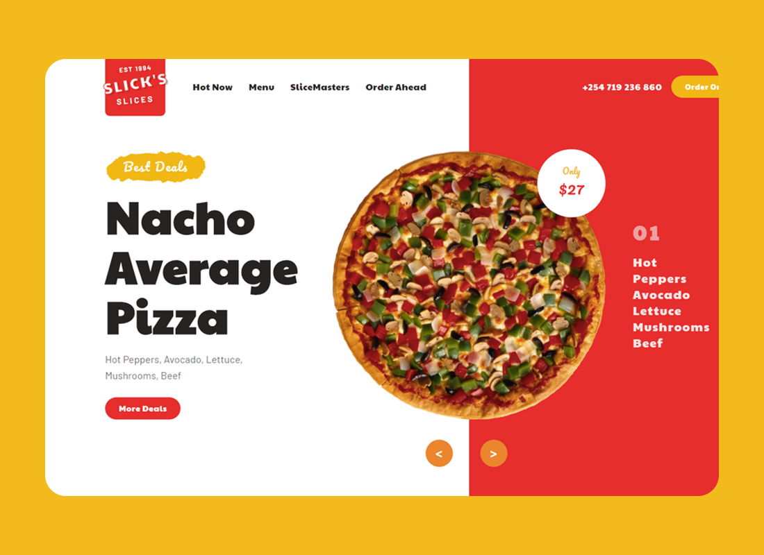 pizza restaurant website