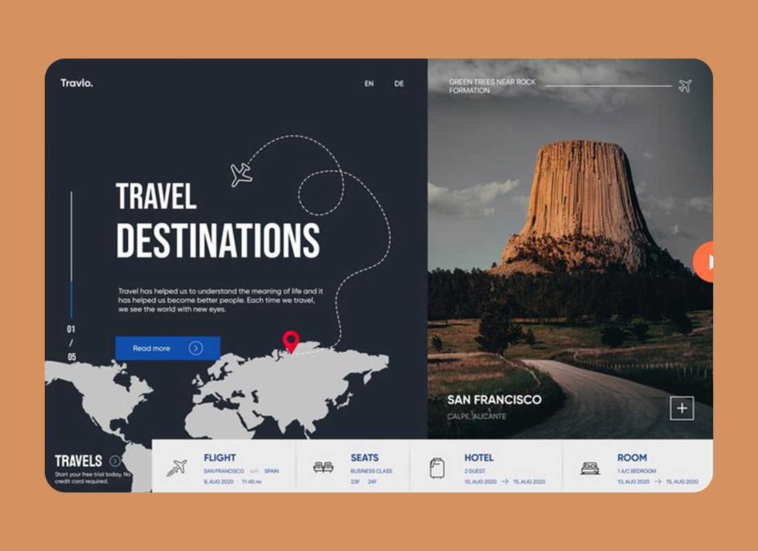travel web-app concept