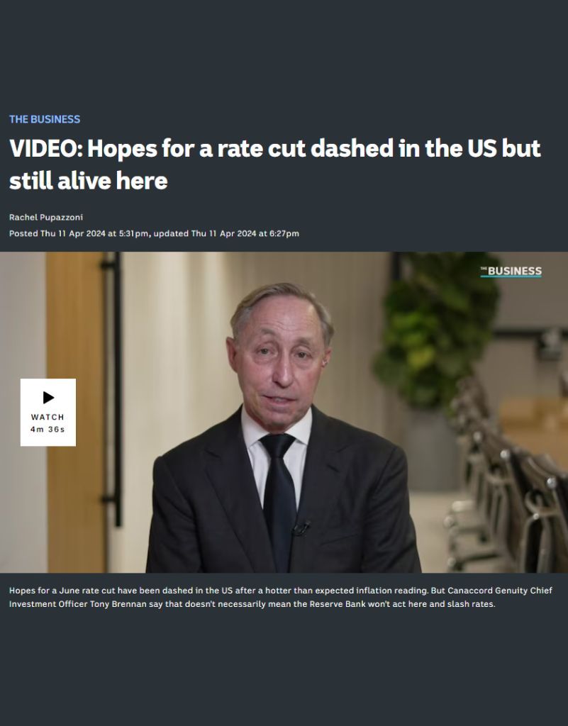 An ABC The Business video story on interest rates, featuring Canaccord Genuity investment strategist Tony Brennan.