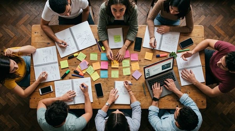 Tim kreatif dalam sesi brainstorming