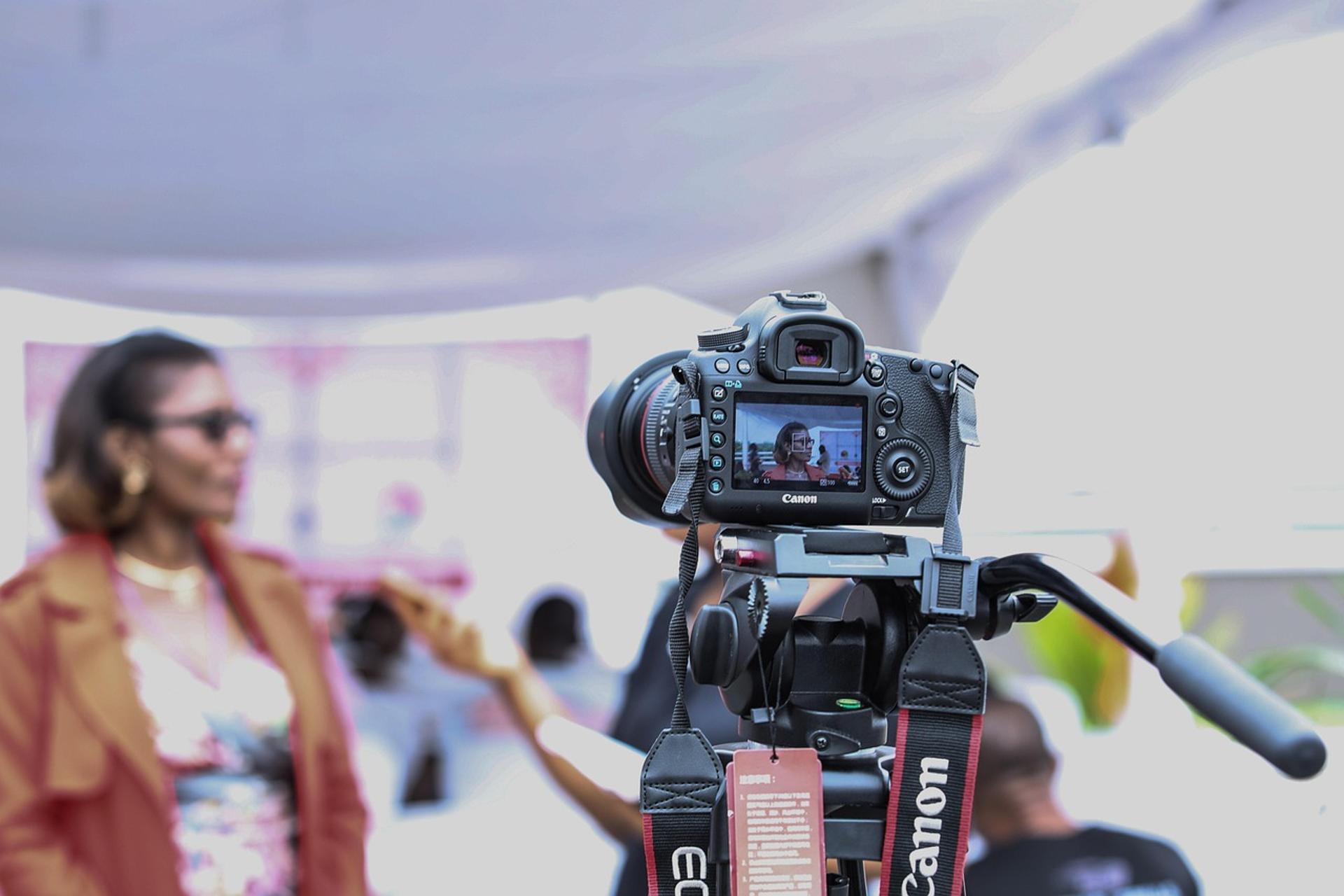 Premium brand film set with controlled lighting for corporate video production services