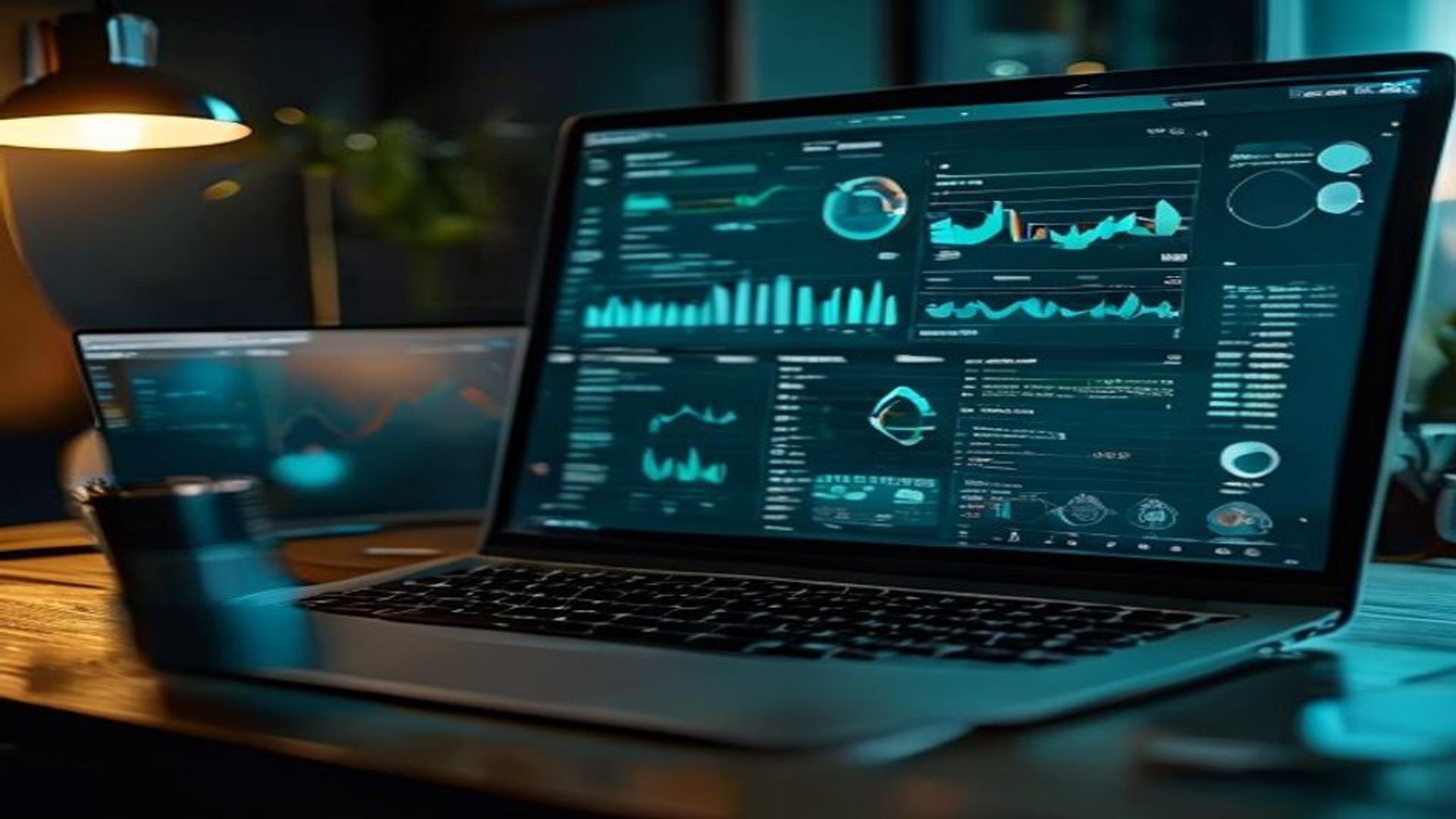 Dashboard laporan menggabungkan peringkat Google dan share of voice brand di jawaban AI