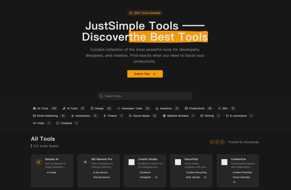 JustSimple Tools screenshot