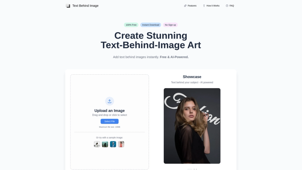 Text Behind Image screenshot