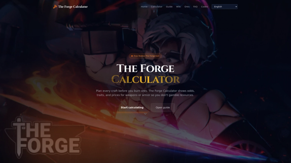 The Forge Calculator screenshot