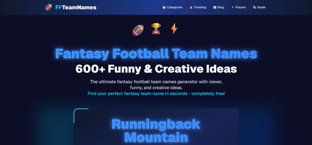 Fantasy Football Team Names screenshot