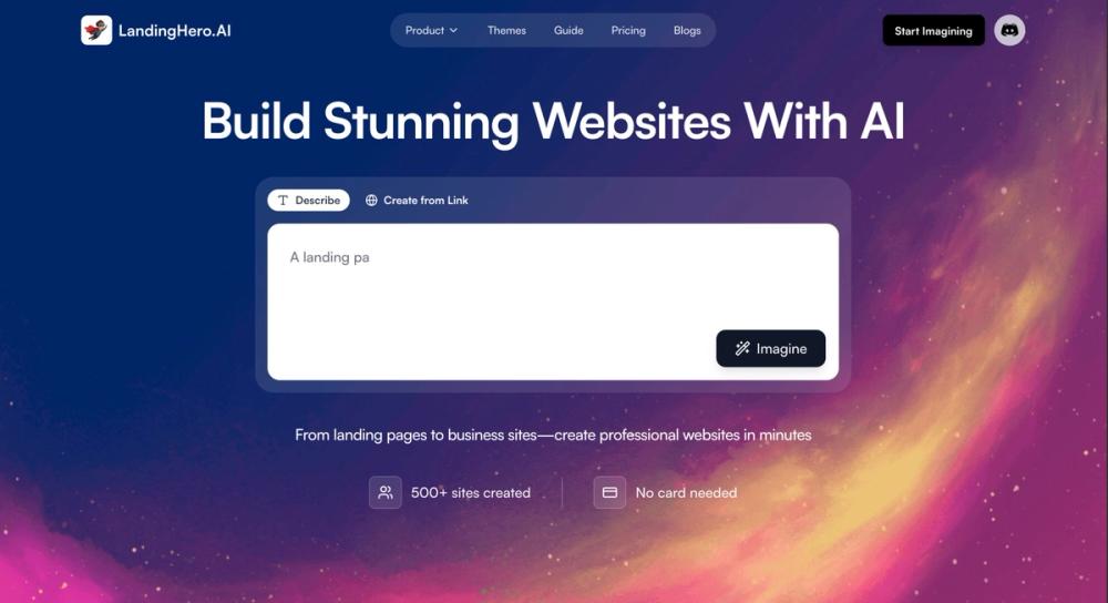 Landinghero.ai screenshot