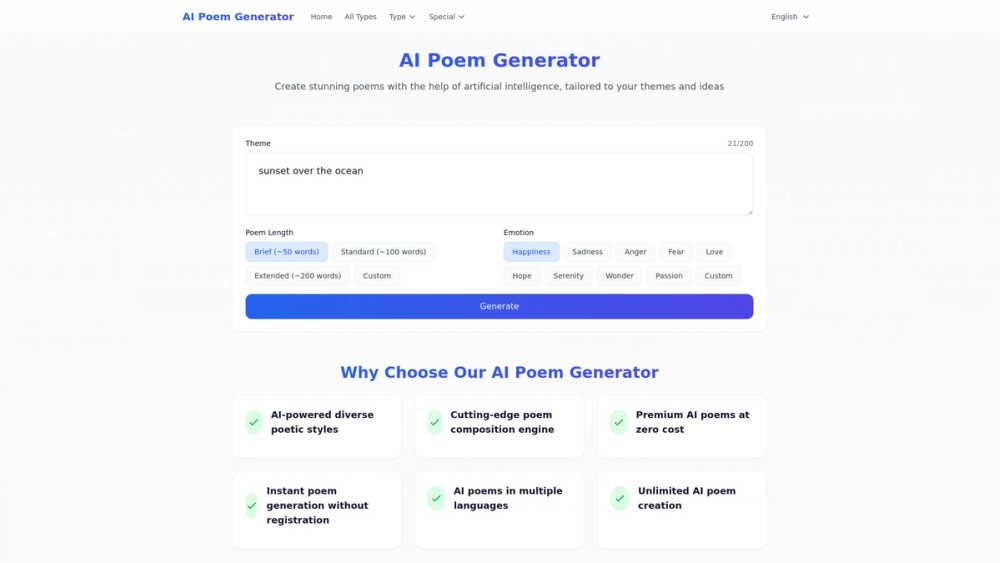 image of AI Poem Generator