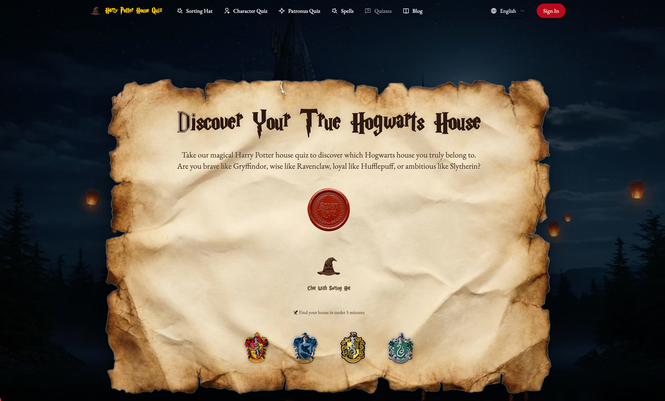 image of Harry Potter House Quiz