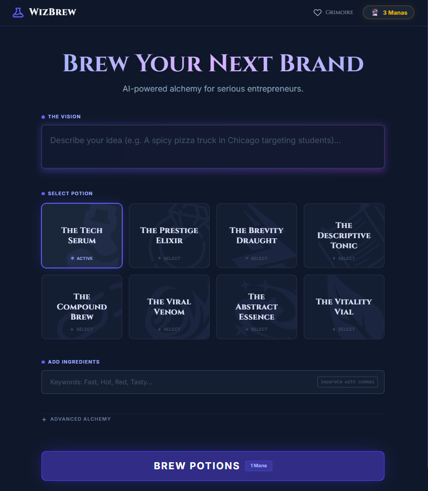 WizBrew - AI Domain Name Search