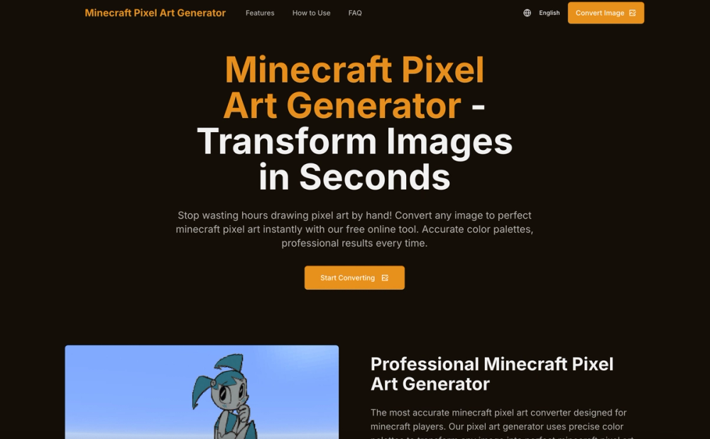 image of Minecraft Pixel Art Generator