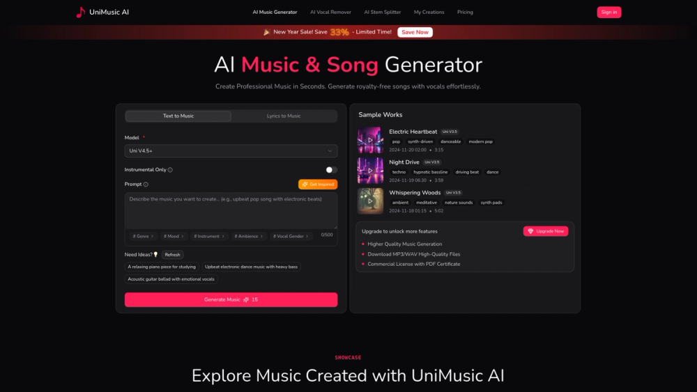 UniMusic AI screenshot