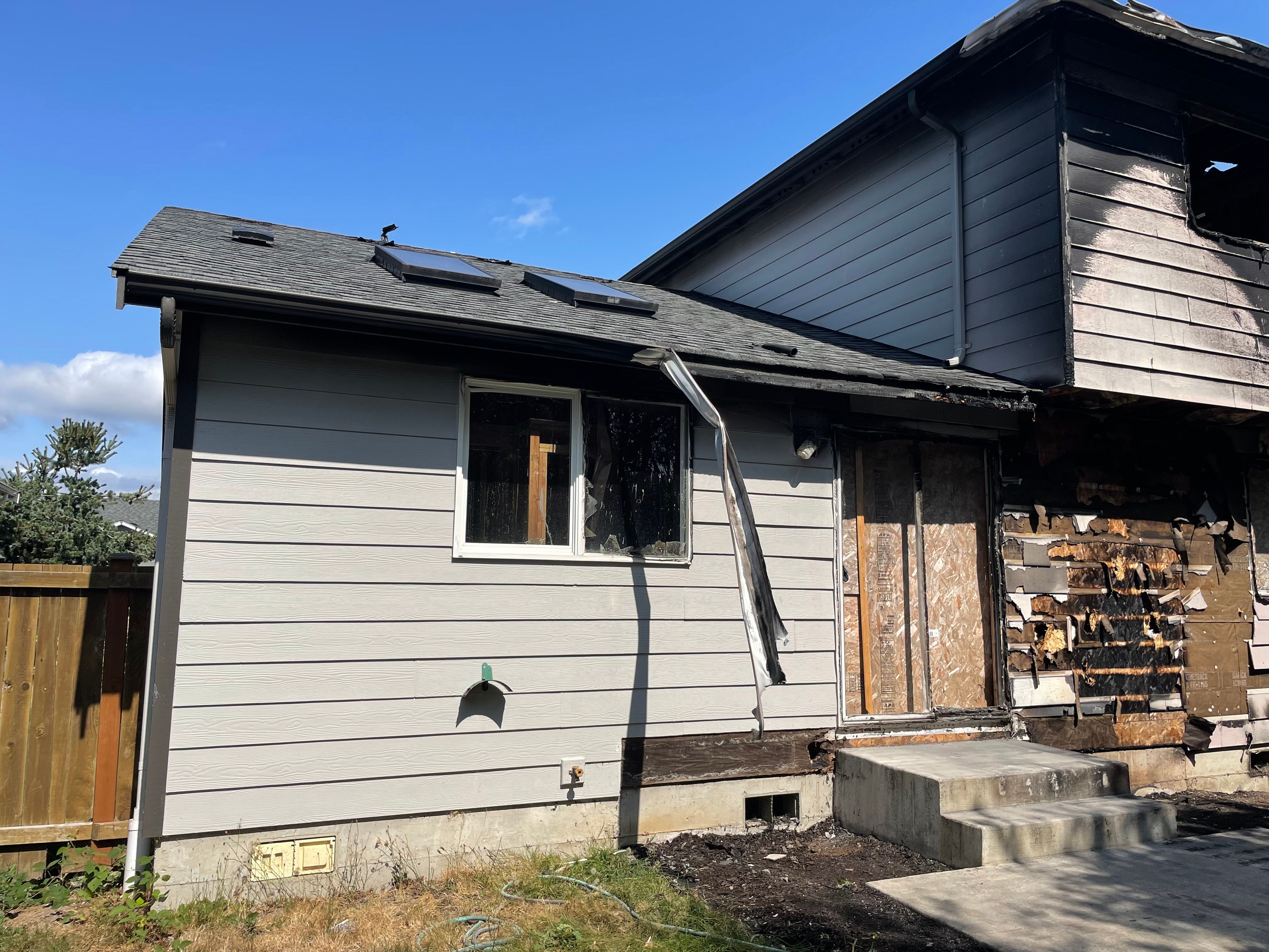 Whatcom County house fire repairs.