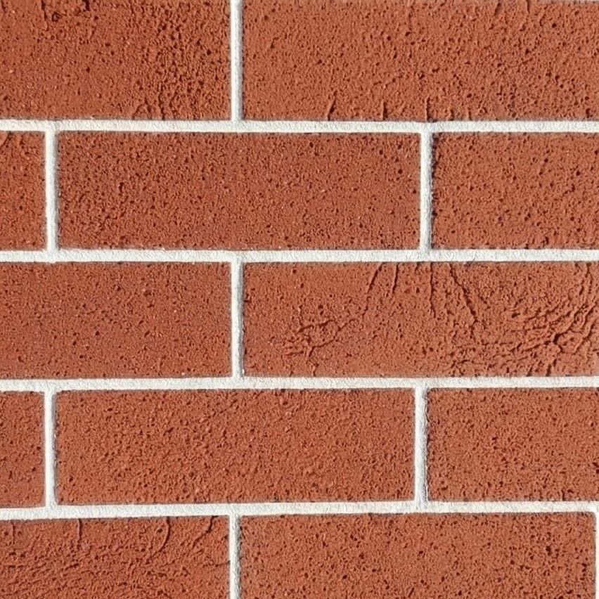 Precision Press™ - Textured Textured Sandblast Red Flexible Brick Tile & Exposed Terracotta Panel - UrbanClay India
