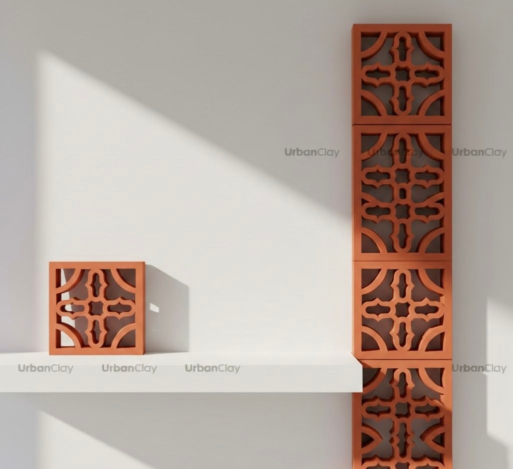 Clay Breeze Blocks Orco Clay Jaali Flexible Brick Tile & Exposed Terracotta Panel - UrbanClay India