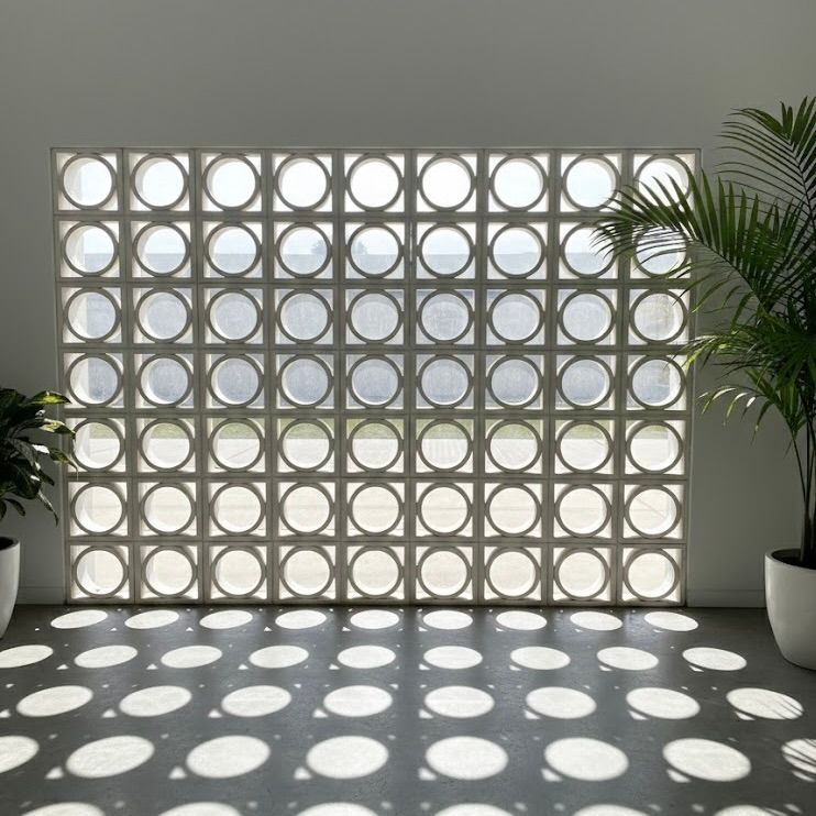 Concrete Breeze Block Orbit Jali Block Flexible Brick Tile & Exposed Terracotta Panel - UrbanClay India