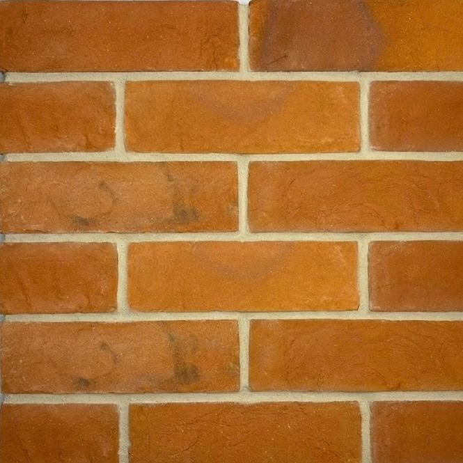 Handmade Series Single Tone Orangish Red Brick Tile Flexible Brick Tile & Exposed Terracotta Panel - UrbanClay India