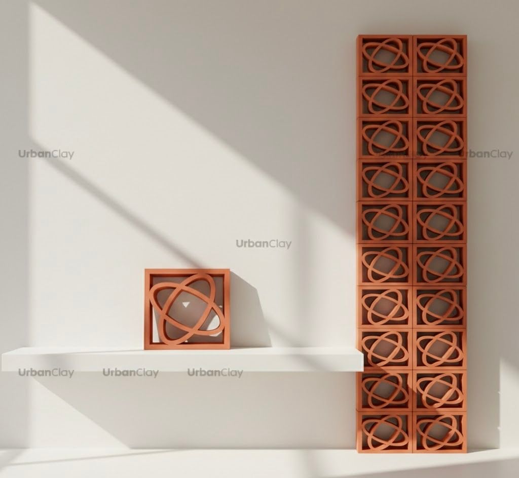 Clay Breeze Blocks Clay Star Jaali Flexible Brick Tile & Exposed Terracotta Panel - UrbanClay India