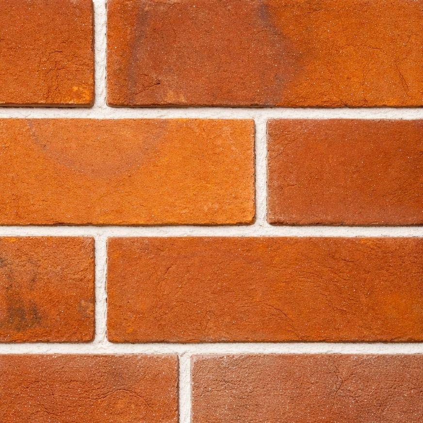 Handmade Series Wild colors OrangeRed Brick Tile Flexible Brick Tile & Exposed Terracotta Panel - UrbanClay India