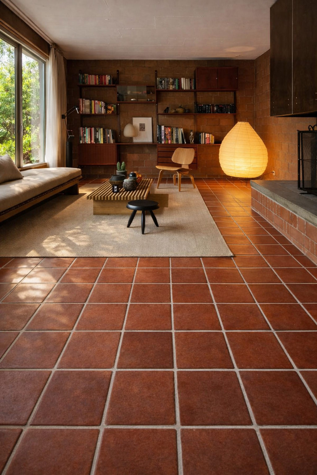 Pressed Floor Tile Brown Clay Floor Tile Flexible Brick Tile & Exposed Terracotta Panel - UrbanClay India