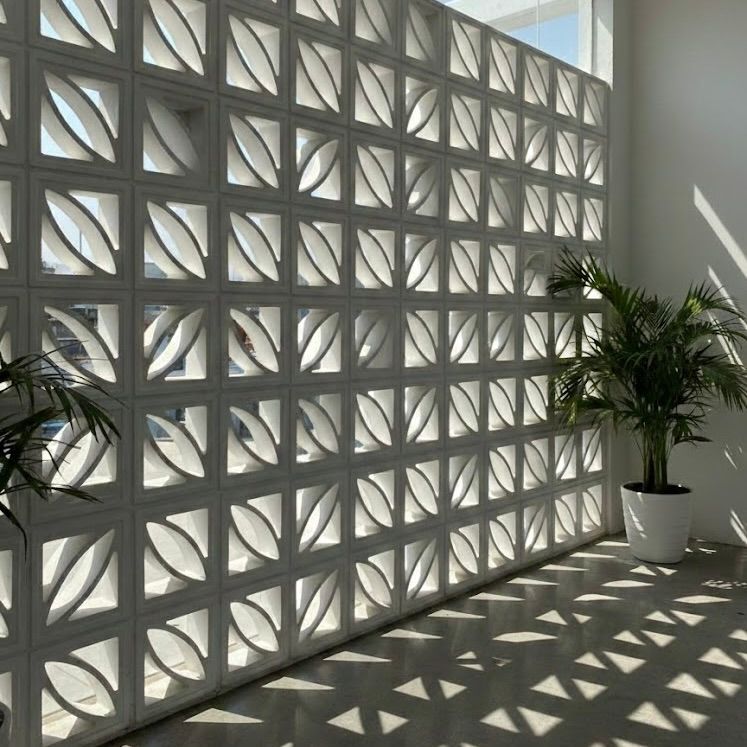 Concrete Breeze Block AeroLeaf Jali Block Flexible Brick Tile & Exposed Terracotta Panel - UrbanClay India