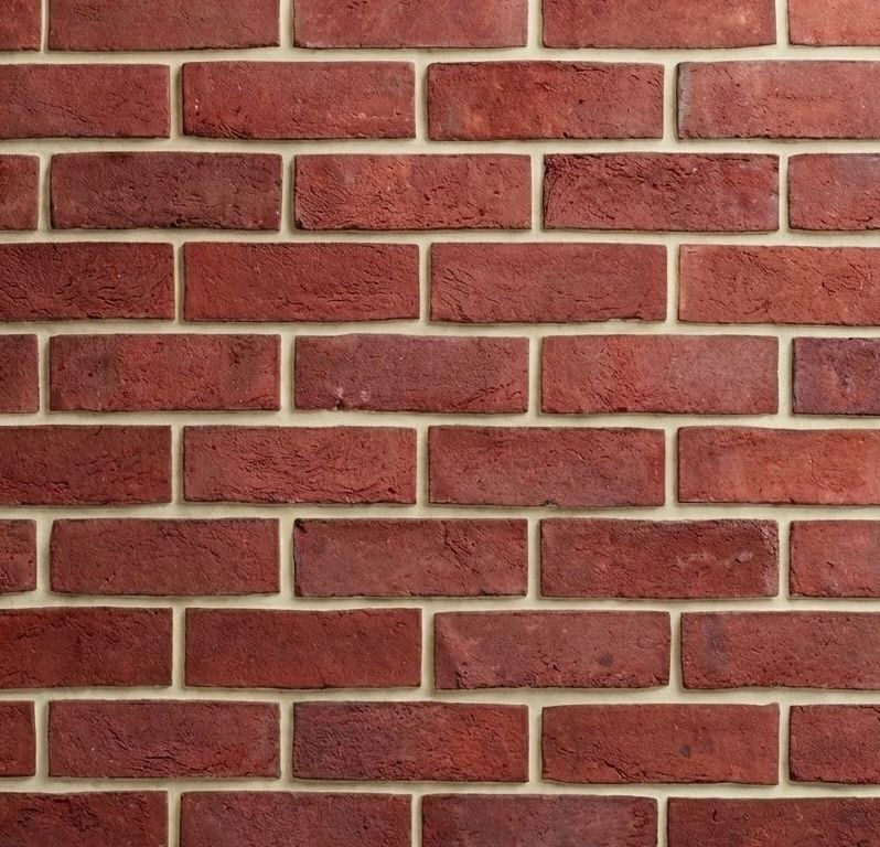 Handmade Series Single Tone Classic Rustic Red Flexible Brick Tile & Exposed Terracotta Panel - UrbanClay India