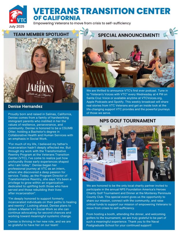 First page of the July 2025 VTC newsletter