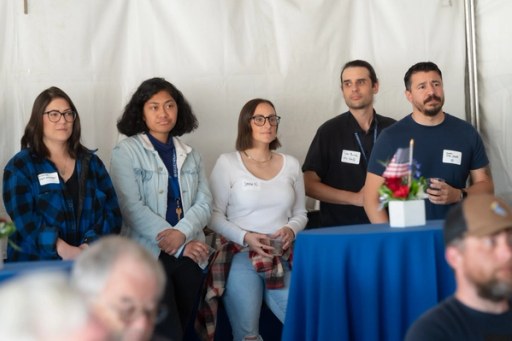 Guests at the Lightfighter Village wall-raising ceremony, November 2023
