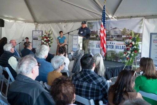 The Lightfighter Village wall raising at Fort Ord