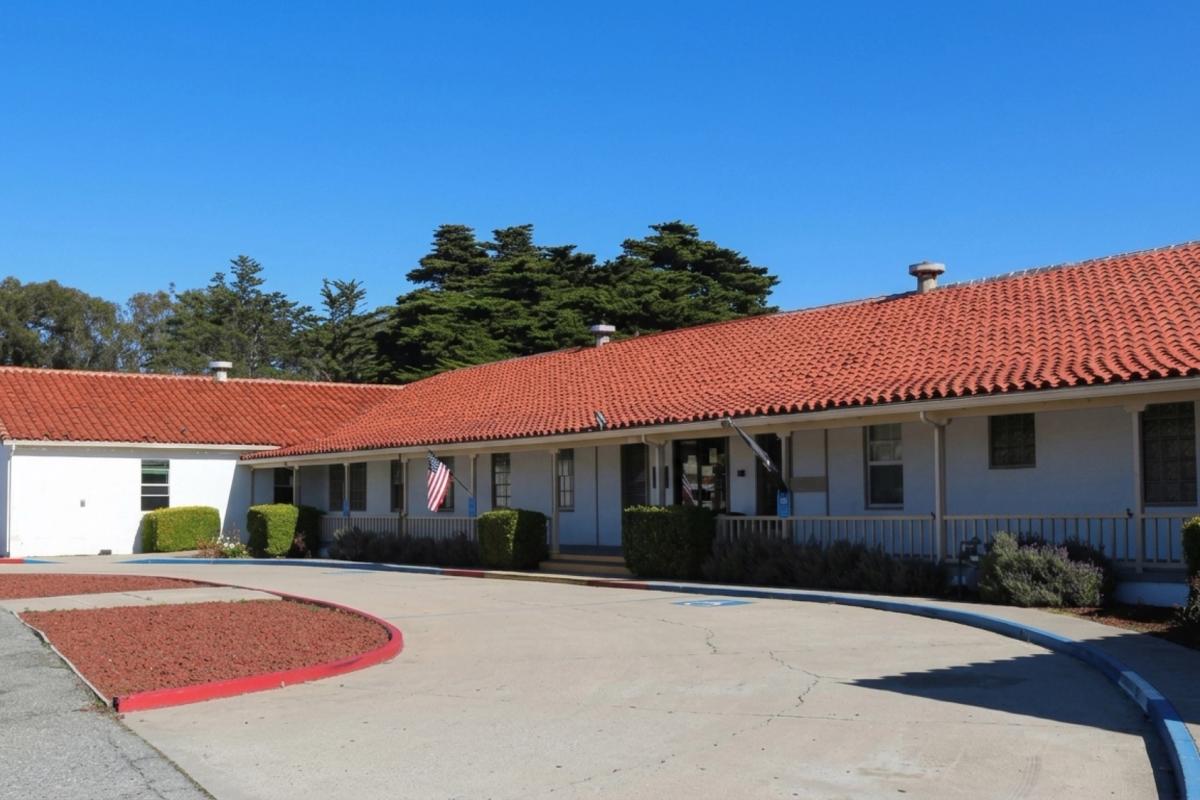 The Veterans Transition Center's main building on the historic Fort Ord campus in Marina, California