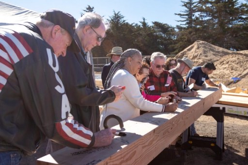 The Lightfighter Village wall raising at Fort Ord