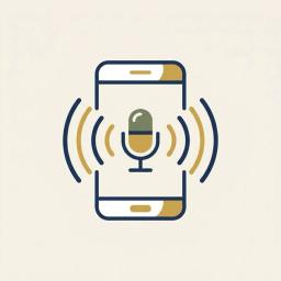 Illustration of a smartphone with a microphone and sound waves