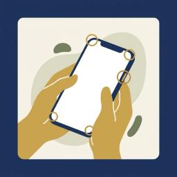 Illustration of two hands holding a smartphone with its buttons highlighted